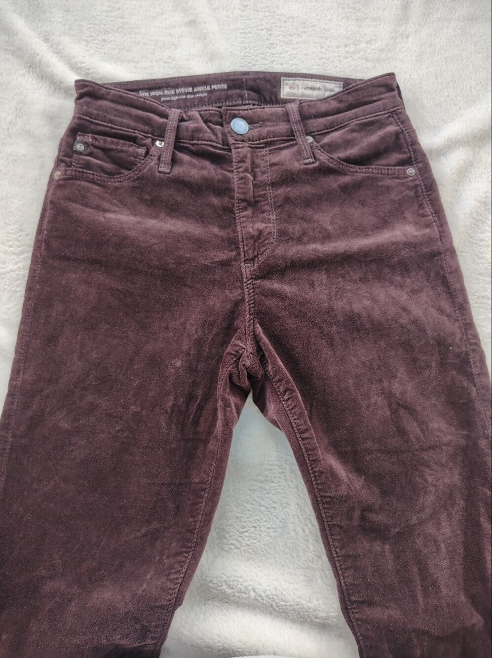 Anthropologie women's Slim High Rise Straight Corduroy Jeans in Deep Wine